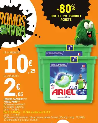 E.Leclerc Lessive capsules "ARIEL PODS" offre