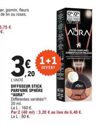 Diffuseur stick parfumé sphère "AURA"