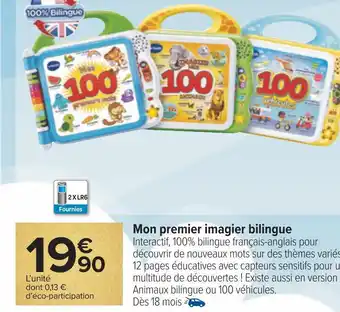Carrefour Vtech mon premier imagier bilingue offre