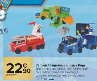 Carrefour Camion + figurine big truck pups offre