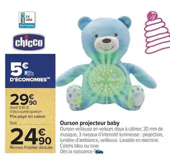 Carrefour Chicco ourson projecteur baby offre
