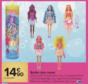 Carrefour Barbie barbie color reveal offre