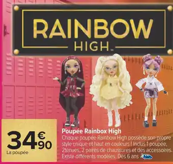 Carrefour Poupée rainbox high offre