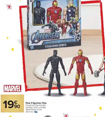 Carrefour Marvel pack 3 figurines titan offre