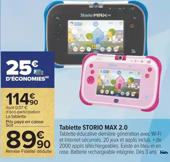 Carrefour Storio max tablette storio max 2.0 offre