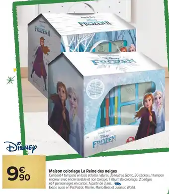 Carrefour Disney maison coloriage la reine des neiges offre