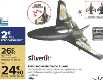 Carrefour Silverlit avion radiocommandé x-twin offre
