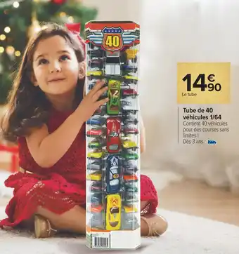 Carrefour Tube de 40 véhicules 1/64 offre