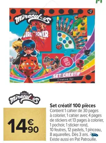 Carrefour Miraculous set créatif 100 pièces offre