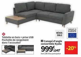 Conforama Canapé d'angle convertible kyoto offre