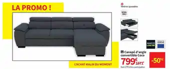Conforama Canapé d'angle convertible coco offre