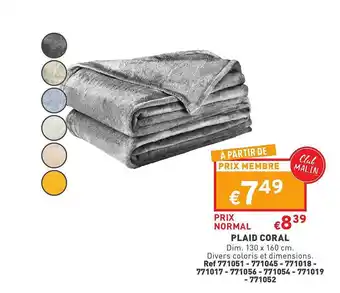 Trafic Plaid coral offre