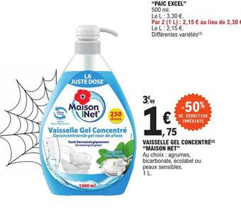 E.Leclerc Vaisselle gel concentré "MAISON NET" offre