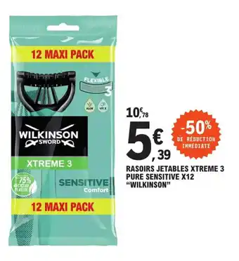 E.Leclerc Rasoirs jetables xtreme 3 pure sensitive X12 "WILKINSON" offre