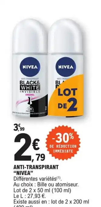 E.Leclerc Anti-transpirant "NIVEA" offre