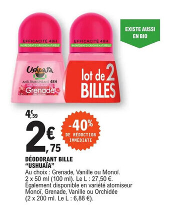 E.Leclerc Déodorant bille "USHUAIA" offre