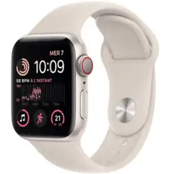 Apple watch se 4g 40 mm aluminium lumiĂšre stellaire avec bracelet sport lumiĂšre stellaire