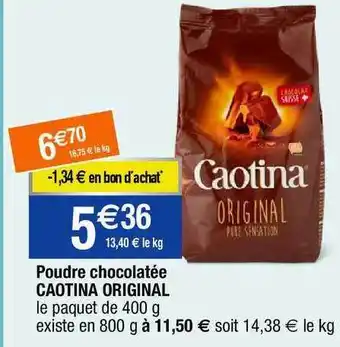 Migros Poudre chocolatée caotina original offre