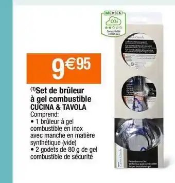 Migros Set de brûleur à gel combustible cucina & tavola offre