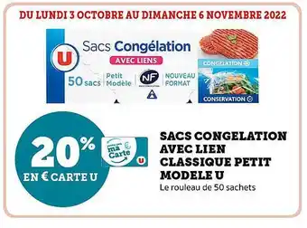 Super U Sacs congélation avec lien classique petit modèle u offre