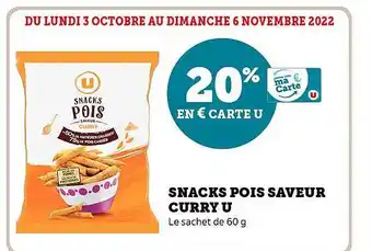 Super U Snacks pois saveur curry u offre