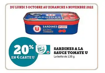 Super U Sardines à la sauce tomate u offre