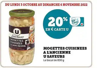 Super U Mogettes cuisinées à l'ancienne u saveurs offre