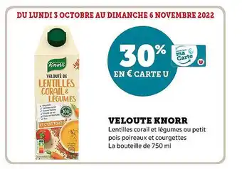 Super U Velouté knorr offre