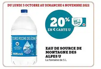 Super U Eau de source de montagne des alpes u offre
