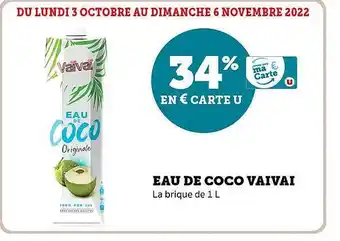 Super U Eau de coco vaivai offre