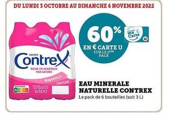 Super U Eau minérale naturelle contrex offre