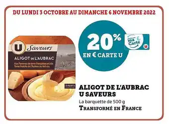 Super U Aligot de l'aubrac u saveurs offre