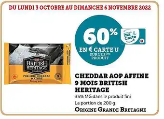 Cheddar aop affine 9 mois british héritage