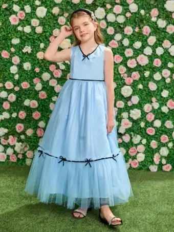 SheIn Shein fille robe de soirée à nœud à volants en tulle offre
