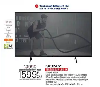 Extra Téléviseur led 4k sony offre