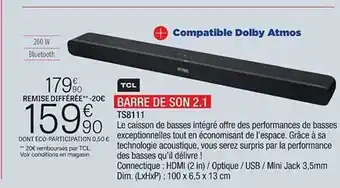 Barre de son 2.1 tcl