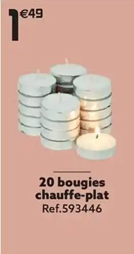 Gifi 20 bougies chauffe-plat offre