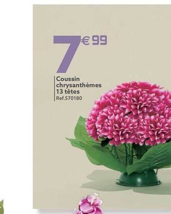 Gifi Coussin chrysanthèmes 13 têtes offre