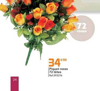 Gifi Piquet roses 72 têtes offre