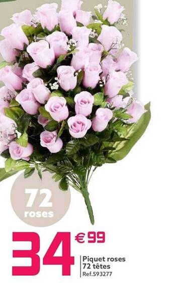 Gifi Piquet roses 72 têtes offre