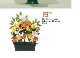 Gifi Jardinière roses et arums 20 têtes offre