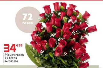 Gifi Piquet roses 72 têtes offre