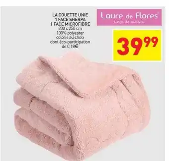 Stokomani La couette unie 1 face sherpa 1 face microfibre offre