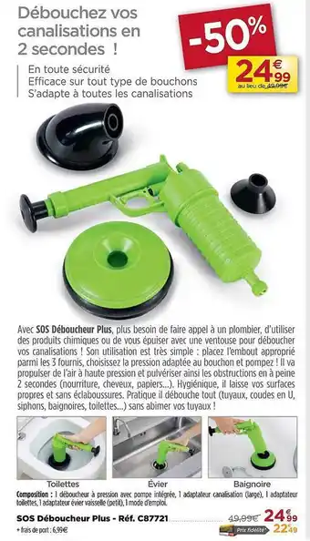 Teleshopping Sos déboucheur plus offre