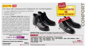 Teleshopping Chaussures confort chic (bottines + mocassins) offre