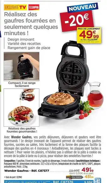 Teleshopping Wonder gaufres offre