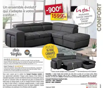 Teleshopping Canapé premium confort gris offre