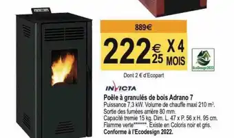 Poêle à granulés de bois adrano 7 invicta