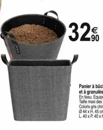 Tridôme Panier à bûche et à granulés offre