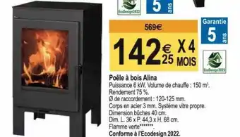 Poêle à bois alina